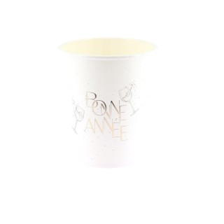 Gobelets blancs "Bonne Année" bubble party