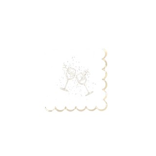 Serviettes cocktail blanches bubble party – décoration de table festive