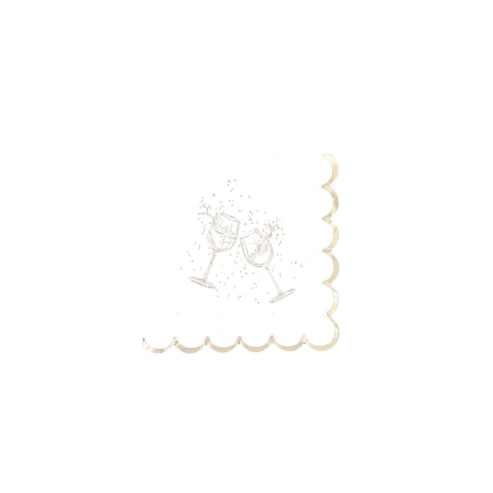 Serviettes cocktail blanches bubble party – décoration de table festive
