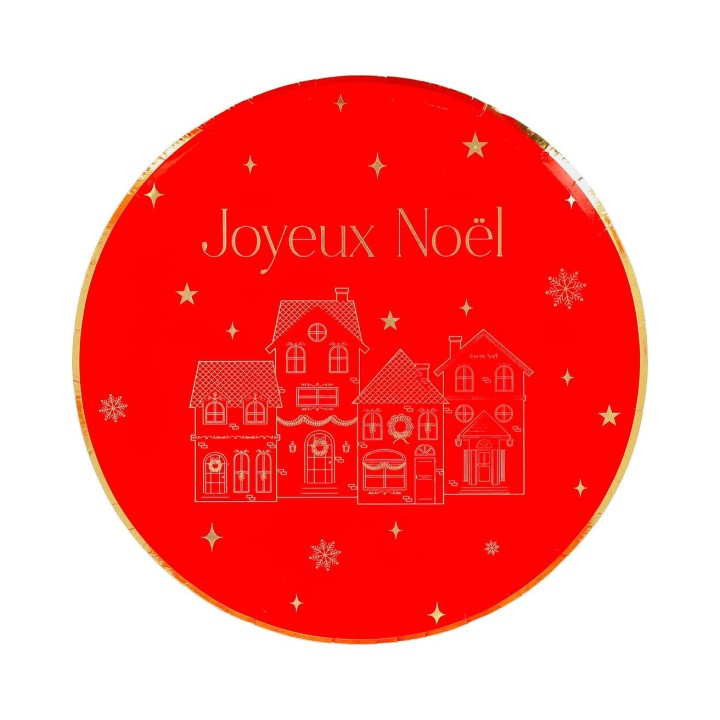 Assiettes rouges "Joyeux Noël" luxury Christmas - décoration de table Noël