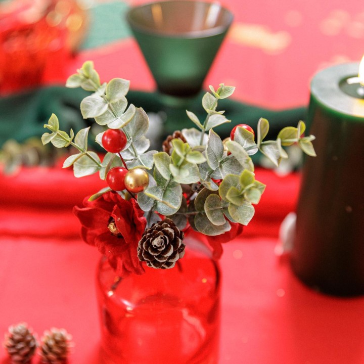 Pic Élégance rouge – décoration de table hiver et fêtes