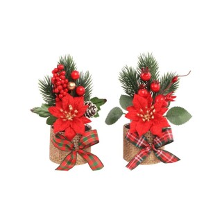 Mini bouquet poinsetia rouge – décoration de Noël