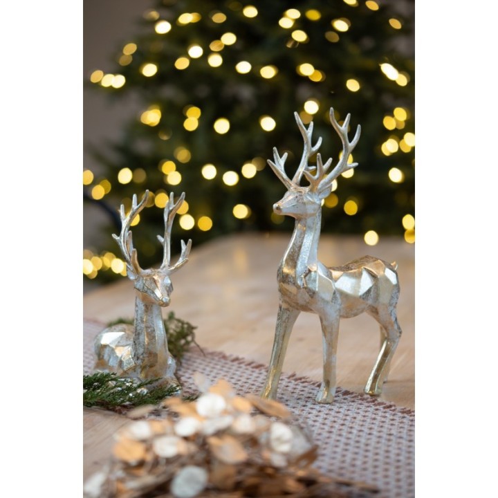 Renne debout origami or 36CMS - décoration
