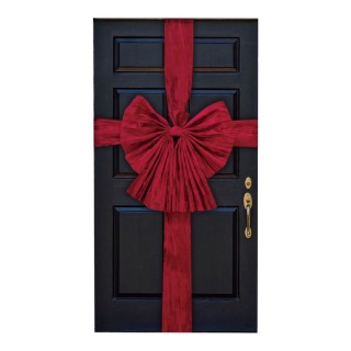 Noeud de porte XXL velours rouge - décoration de porte