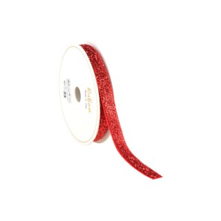 Ruban paillette rouge 1CMX3M  - Ruban