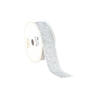 Ruban paillette argent 2,5CMX3M  - Ruban
