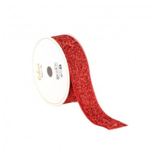Ruban paillette rouge 2,5CMX3M  - Ruban