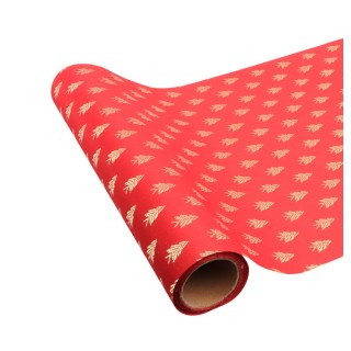 Chemin de table tissu rouge XMAS fairy réversible rouge/or  28CMSX3M - chemin de table