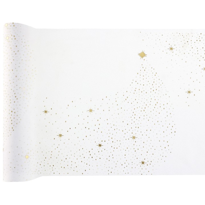 Chemin de table blanc sapin noël scintillant - décoration table de Noël