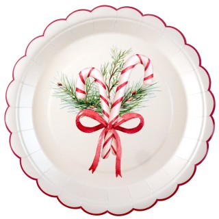 Assiettes écru Bouquet de Noël - décoration table de Noël