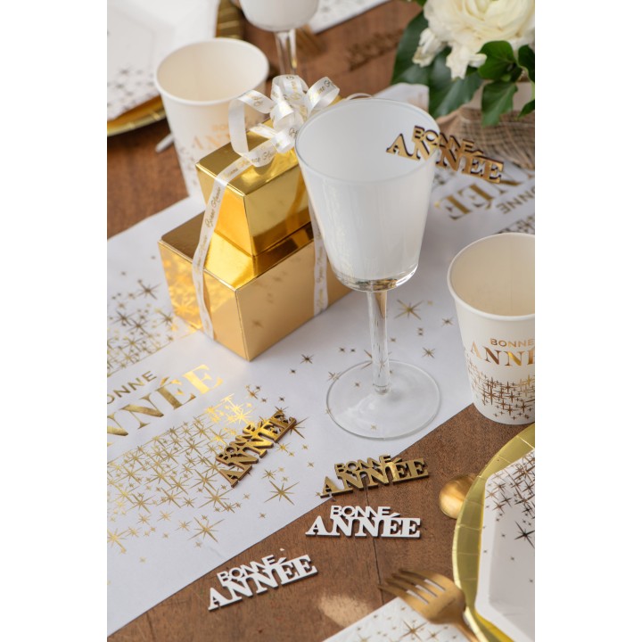 Déco à parsemer "Joyeux Noël" argent/noir - décoration table noël
