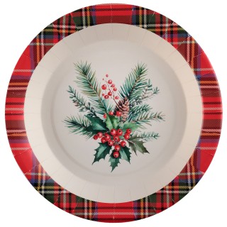 Assiettes Tartan de noël x20 - serviettes de noël