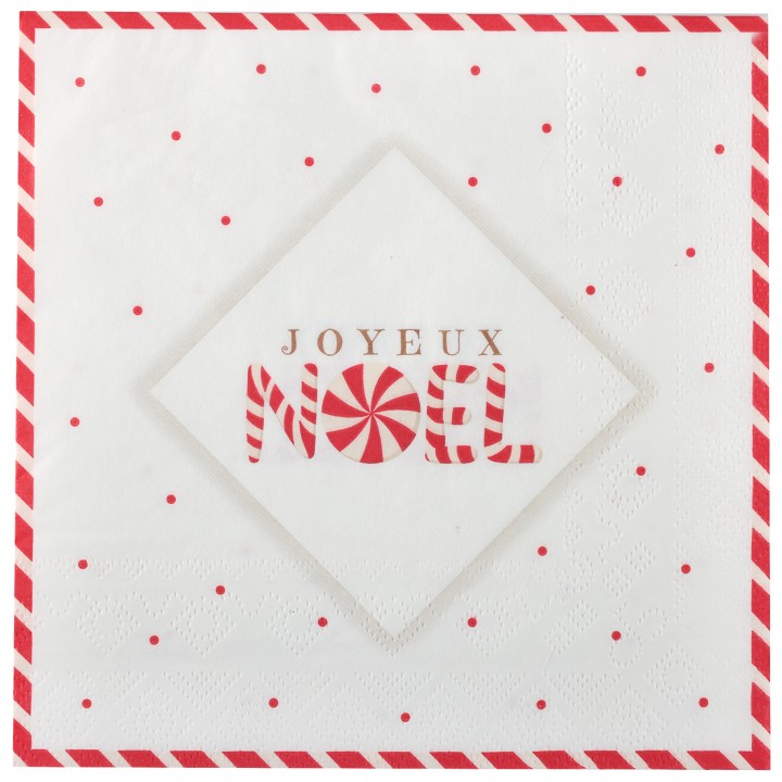 Serviettes "Joyeux Noël"  Joyeuse Gourmandise - serviettes de noël