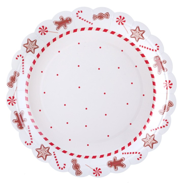Assiettes  Joyeuse Gourmandise x10 - assiettes de noël
