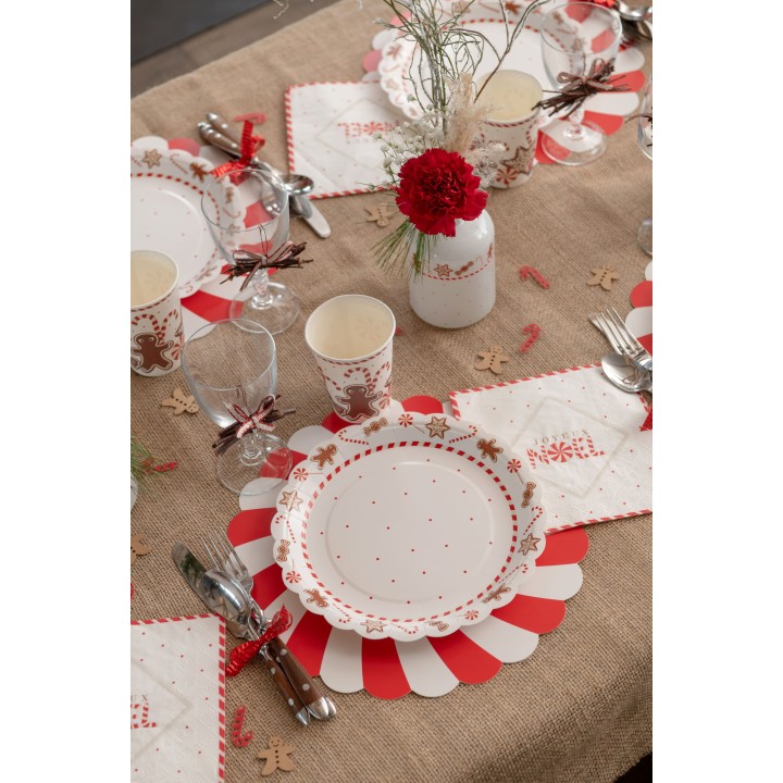 Assiettes  Joyeuse Gourmandise x10 - assiettes de noël