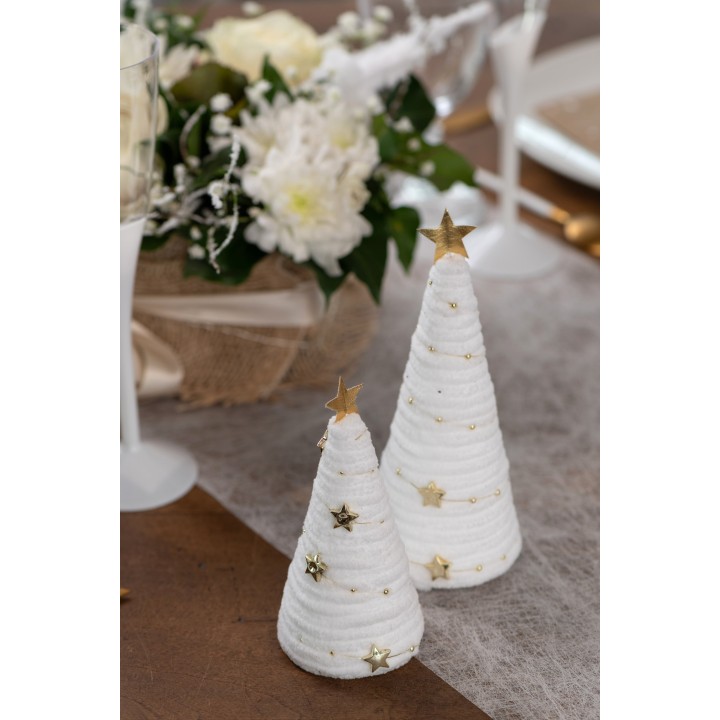 Sapin de Noël cosy blanc 13cms