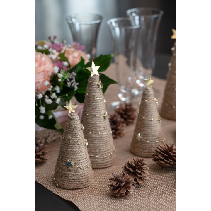 Sapin de Noël cosy jute 18cms