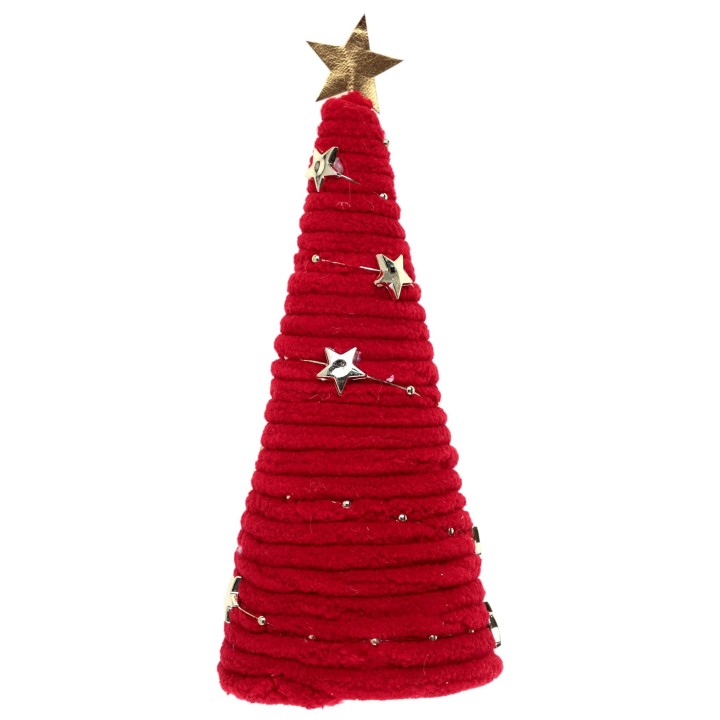 Sapin de Noël cosy rouge 18 cm
