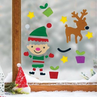 Sticker gel Noël – Accessoire déco festive