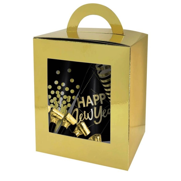 Cotillons luxe noir et or pour 10 personnes – accessoires de fête