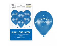 Ballons Joyeux anniversaire bleu touareg