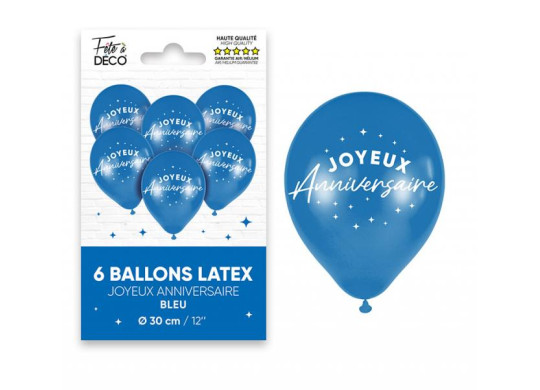 Ballons Joyeux anniversaire bleu touareg
