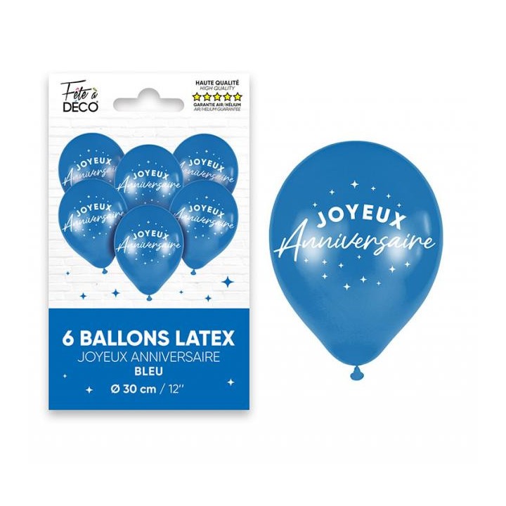 Ballons Joyeux anniversaire bleu touareg