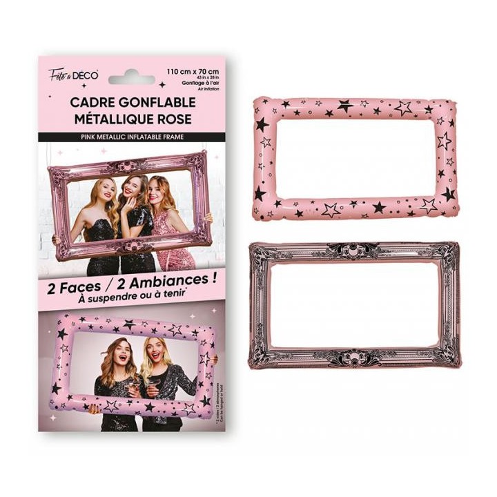 Cadre photo gonflable rose poudré