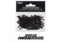 Confettis de table Joyeux anniversaire noir
