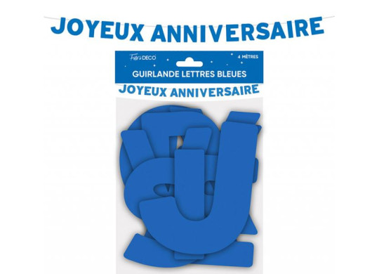 Guirlande lettre Joyeux anniversaire bleu touareg Guirlande lettre Joyeux anniversaire bleu touareg