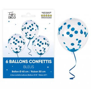 Ballons confettis bleu touareg x6