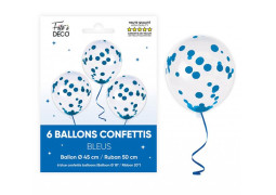 Ballons confettis bleu touareg x6