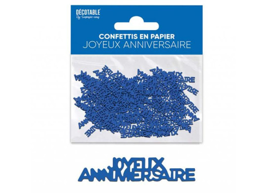 Confettis de table Joyeux anniversaire bleu touareg