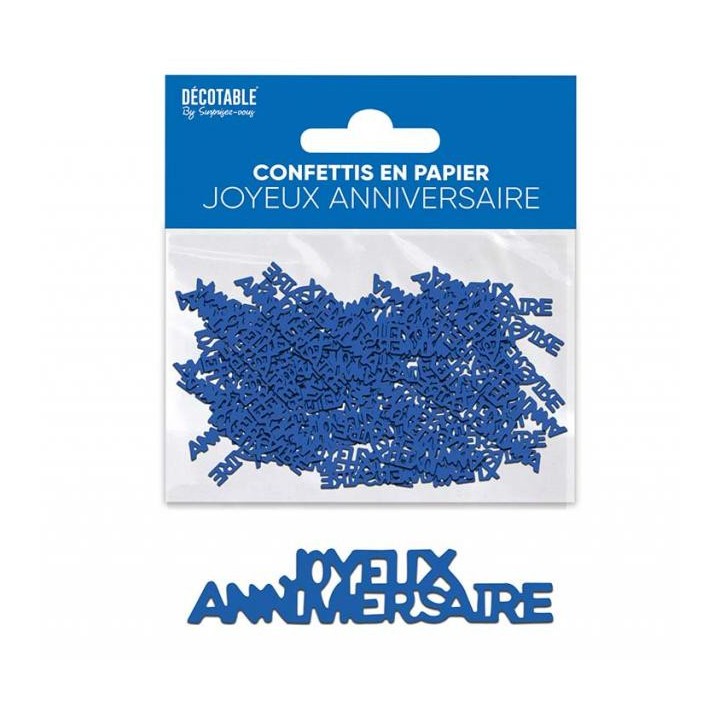Confettis de table Joyeux anniversaire bleu touareg