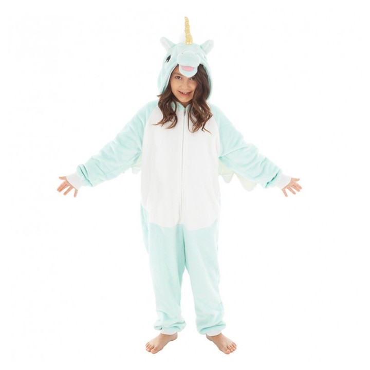 Costume enfant fille Licorne Verte – Combinaison douce et magique
