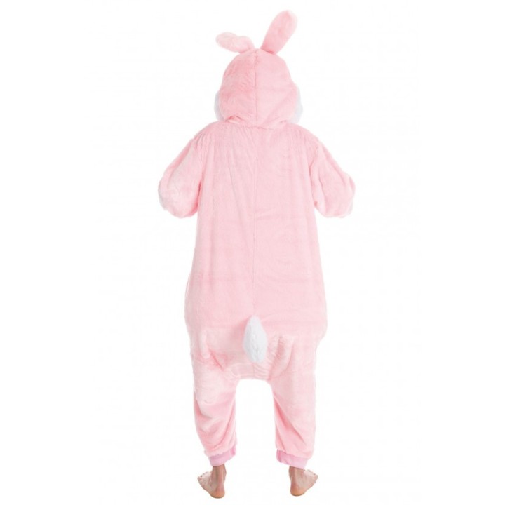 Costume homme peluche bug lapin rose - combinaison big lapin
