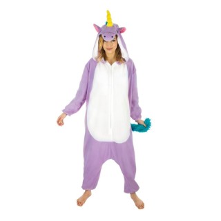 Costume adulte mixte kigurumi - combinaison licorne violette