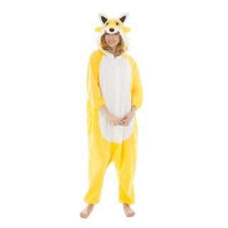 Costume adulte mixte kigurumi renard jaune - combinaison renard jaune