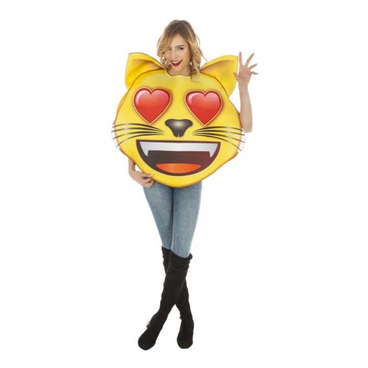Costume adulte mixte emoji chat amoureux - Déguisement emoji