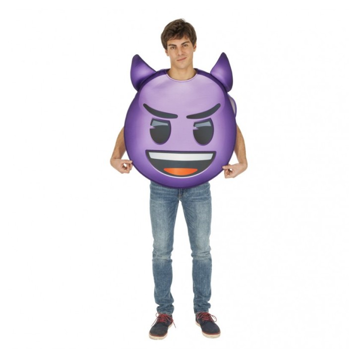 Costume adulte mixte emoji diable violet - Déguisement emoji
