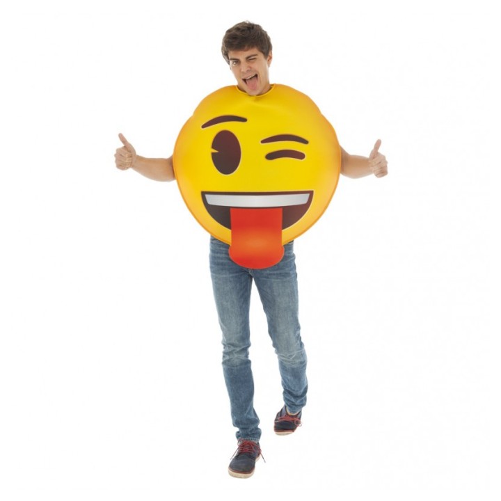 Costume adulte mixte emoji clin d'oeil - Déguisement emoji