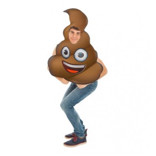 Costume adulte mixte emoji crotte - Déguisement emoji