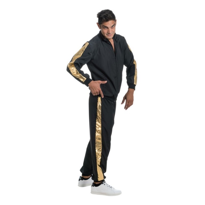 Costume adulte homme rappeur noir et or - Costume Rappeur