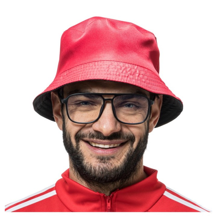 Bob reversible noir/rouge et lunettes - accessoires