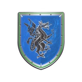 Bouclier chevalier dragon bleu en mousse - Accessoire chevalier
