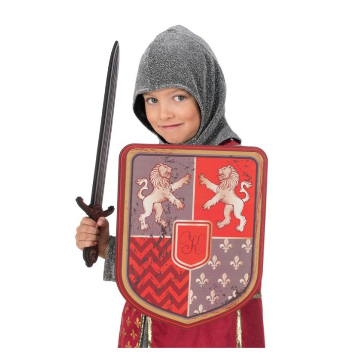 Bouclier chevalier dragon rouge en mousse - Accessoire chevalier