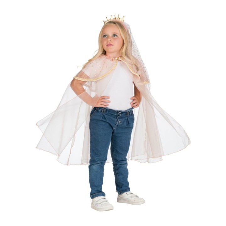 Cape enfant princesse rose avec serre-tête - accessoire