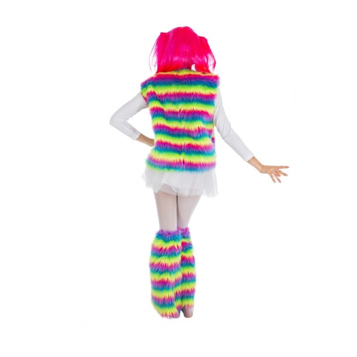 Gilet poils arc-en-ciel - accessoire
