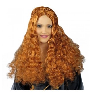 Perruque femme médiéval rousse - perruque