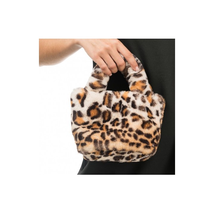 Sac fausse fourrure léopard - accessoire
